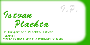 istvan plachta business card